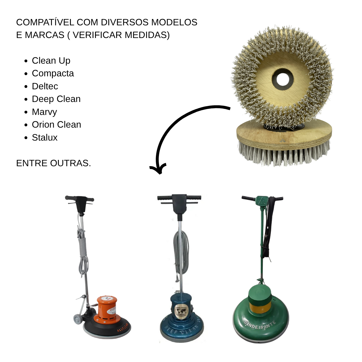 Escova De Nylon Para Pisos P/ Enceradeiras Deep Clean 350mm - Imagem 4