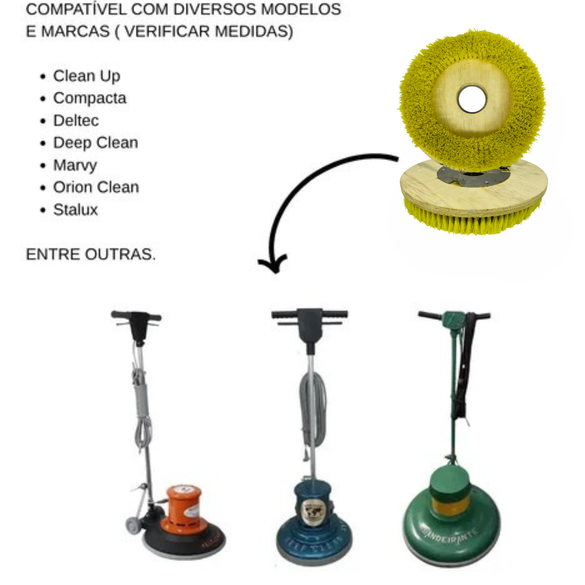 Escova aplicação de cera C/ Flange 400mm - Imagem 4