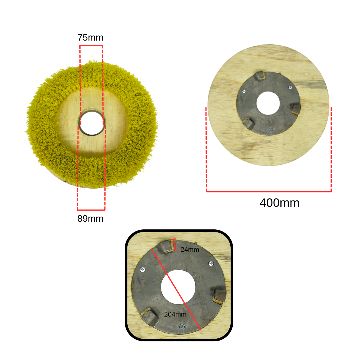 Escova aplicação de cera C/ Flange 400mm - Imagem 2