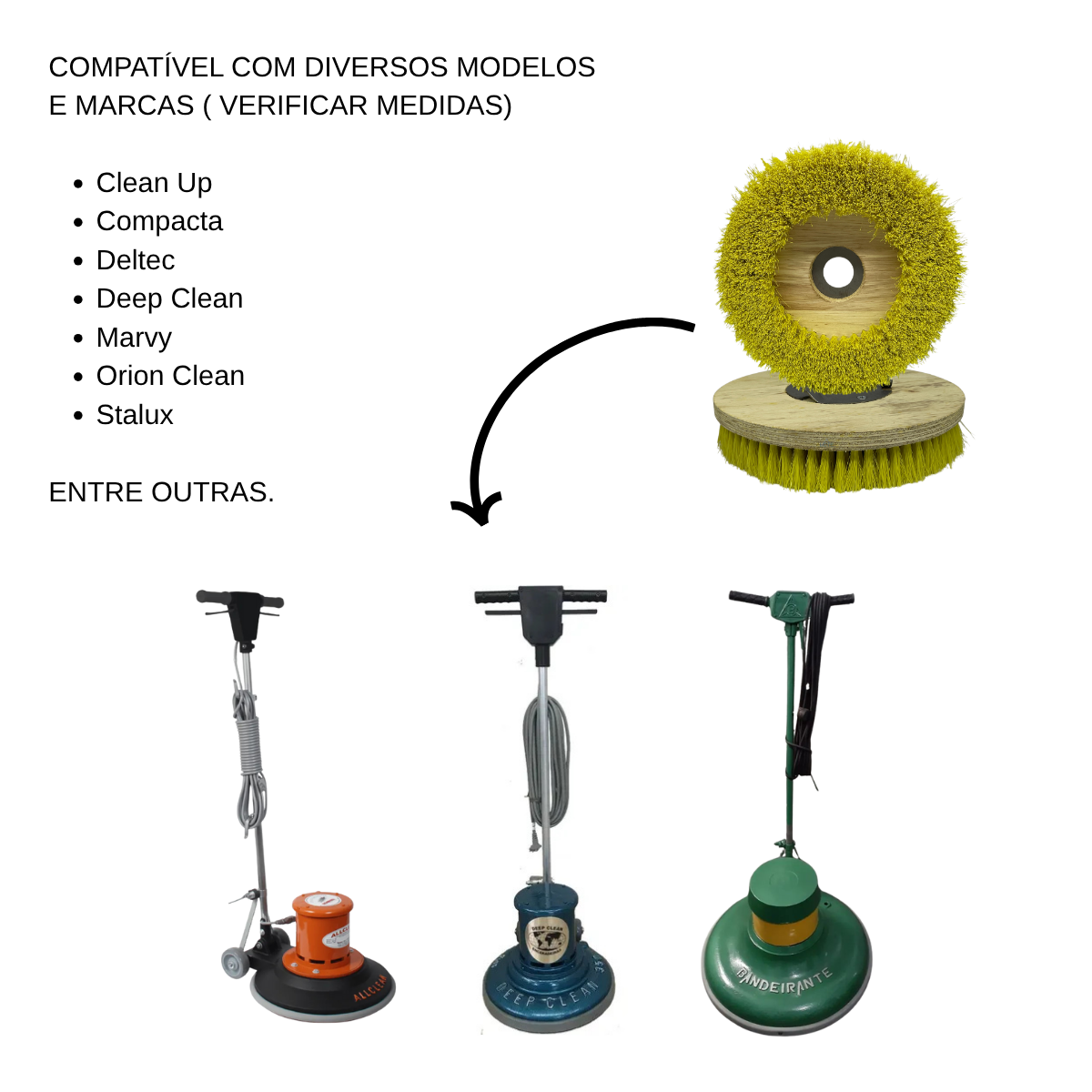 Escova aplicação de cera C/ Flange 300mm - Imagem 4