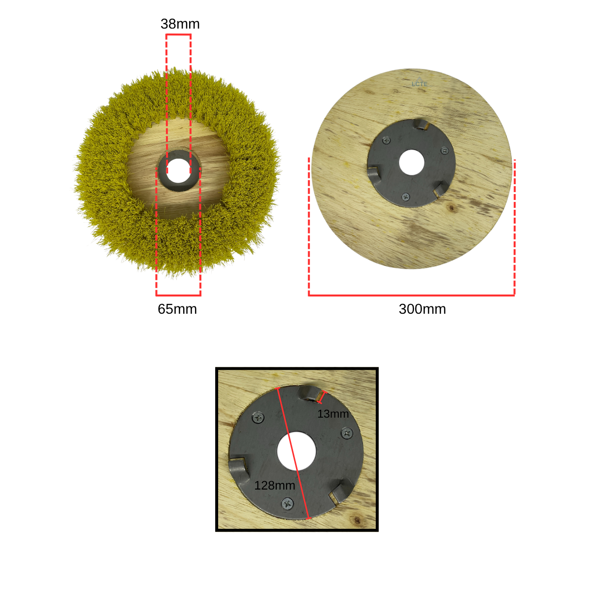Escova aplicação de cera C/ Flange 300mm - Imagem 2